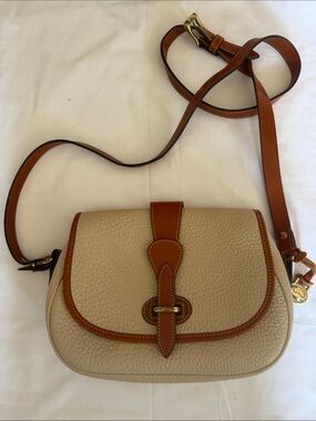 Dooney & Bourke Beige Crossbody with Tan Trim